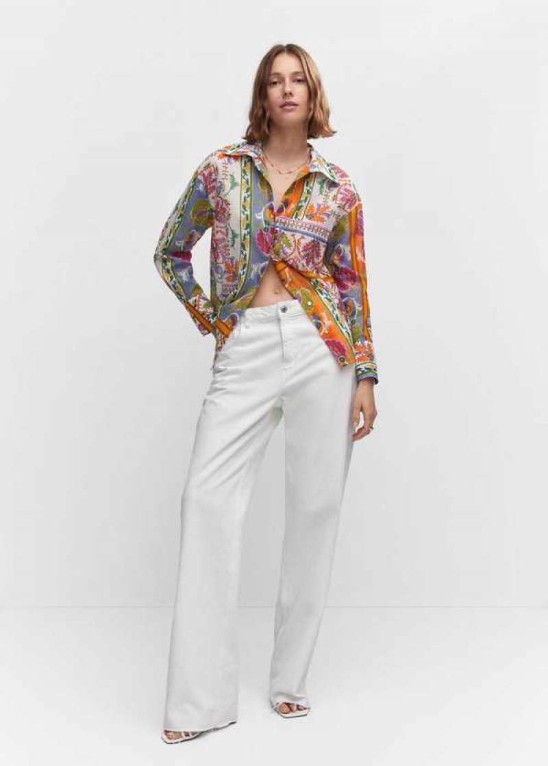 Mango Printed Bavlněné Shirt | MNG-25266