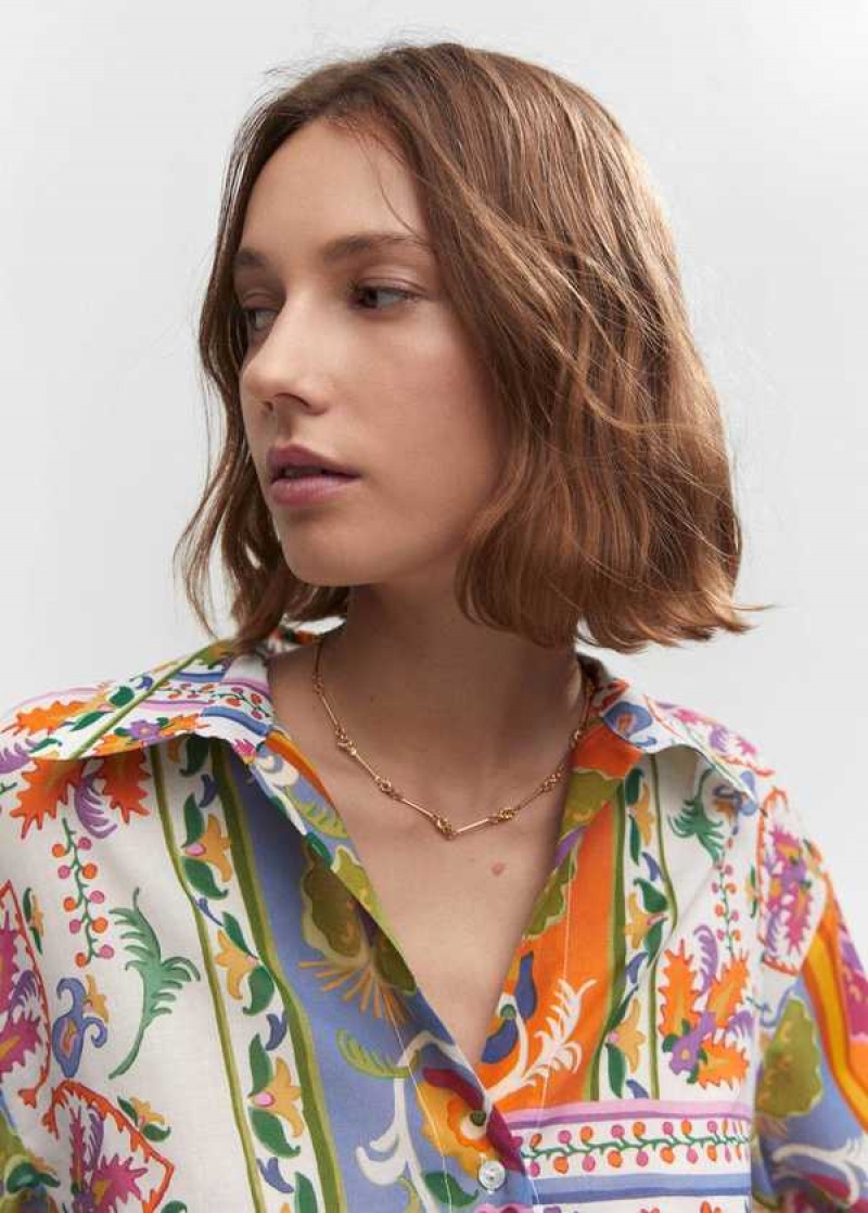 Mango Printed Bavlněné Shirt | MNG-25266