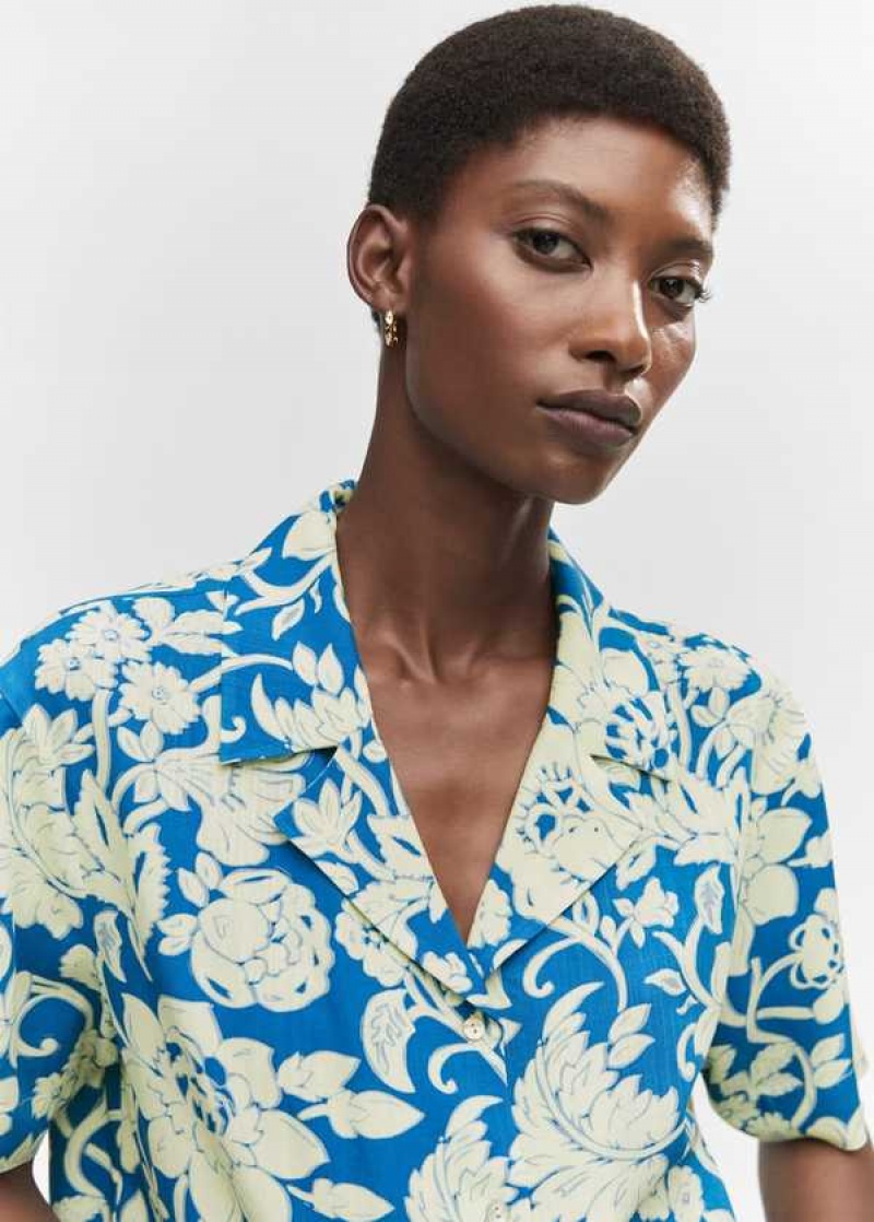 Mango Printed Krátké-sleeved Shirt | MNG-25309