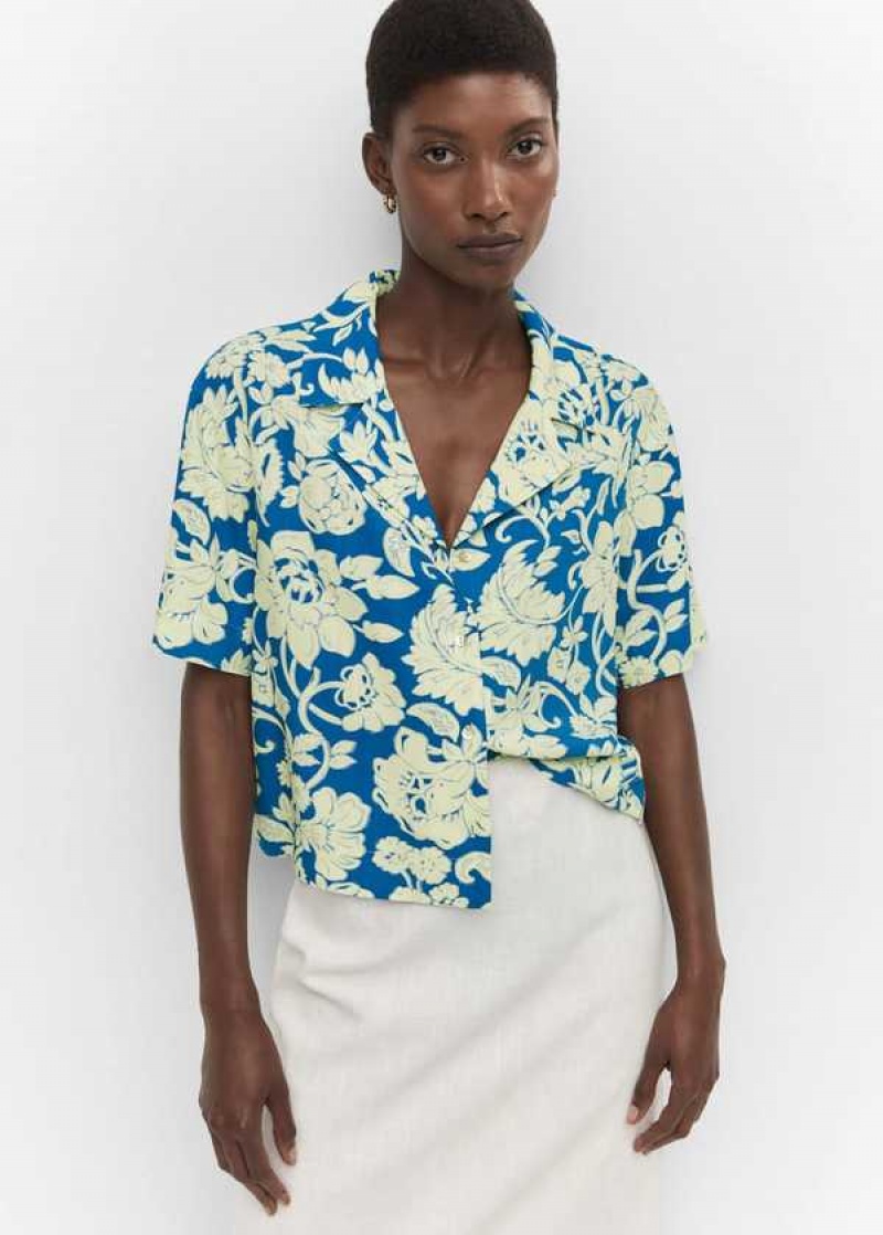 Mango Printed Krátké-sleeved Shirt | MNG-25309