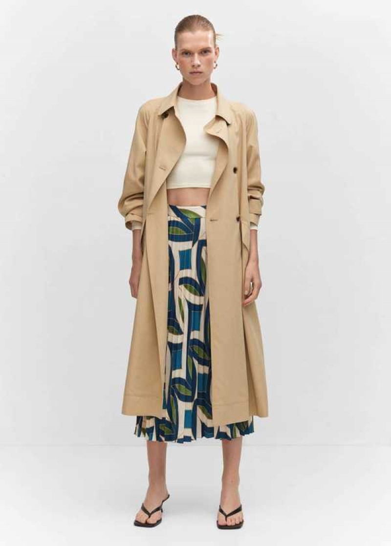 Mango Printed Plisovaný Skirt | MNG-24121