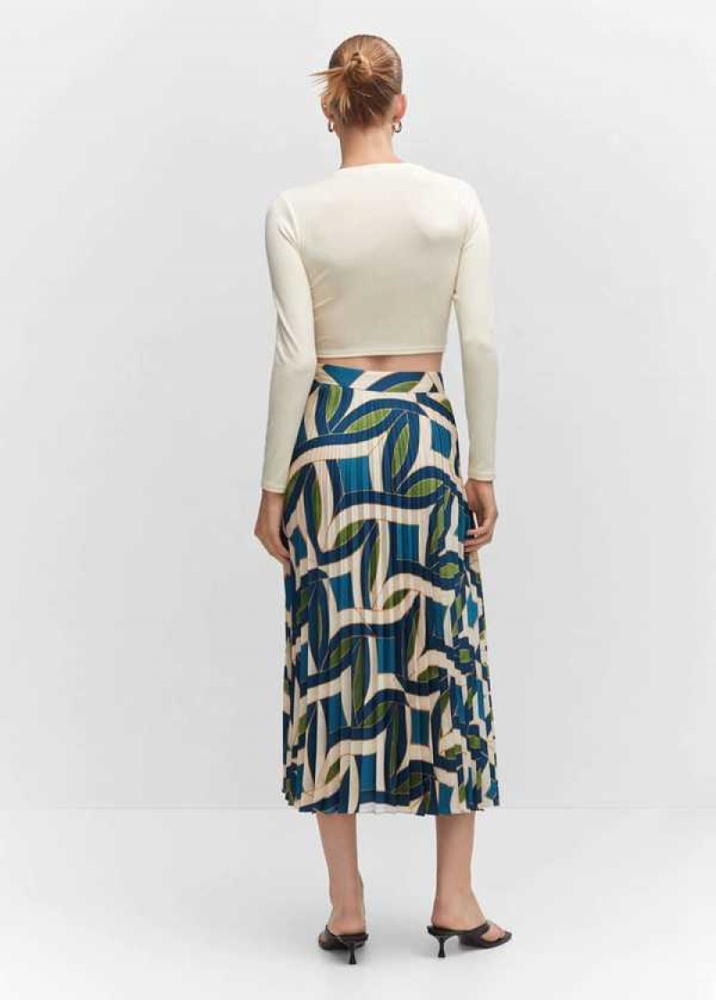 Mango Printed Plisovaný Skirt | MNG-24121