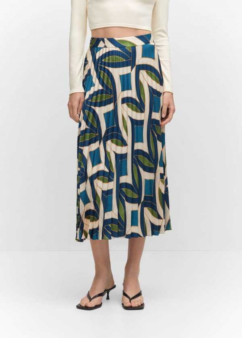 Mango Printed Plisovaný Skirt | MNG-24121