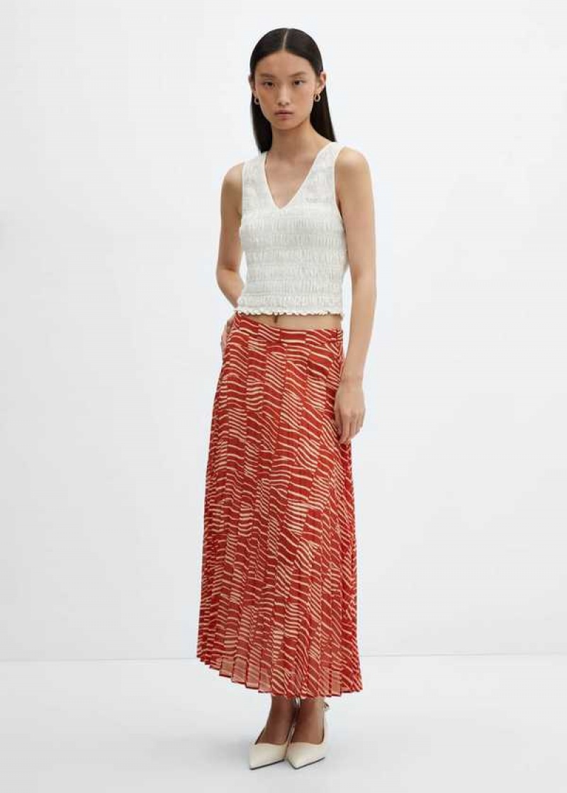 Mango Printed Plisovaný Skirt | MNG-24275