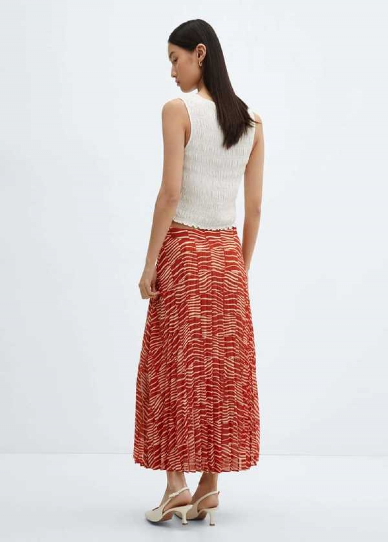 Mango Printed Plisovaný Skirt | MNG-24275