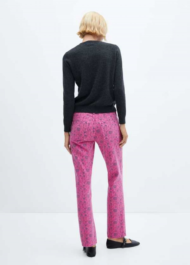 Mango Printed Rovný Jeans | MNG-23806