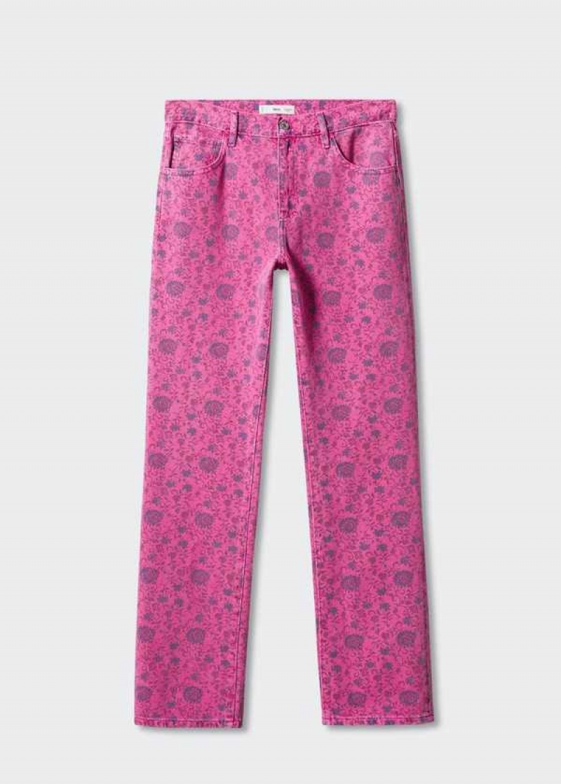 Mango Printed Rovný Jeans | MNG-23806