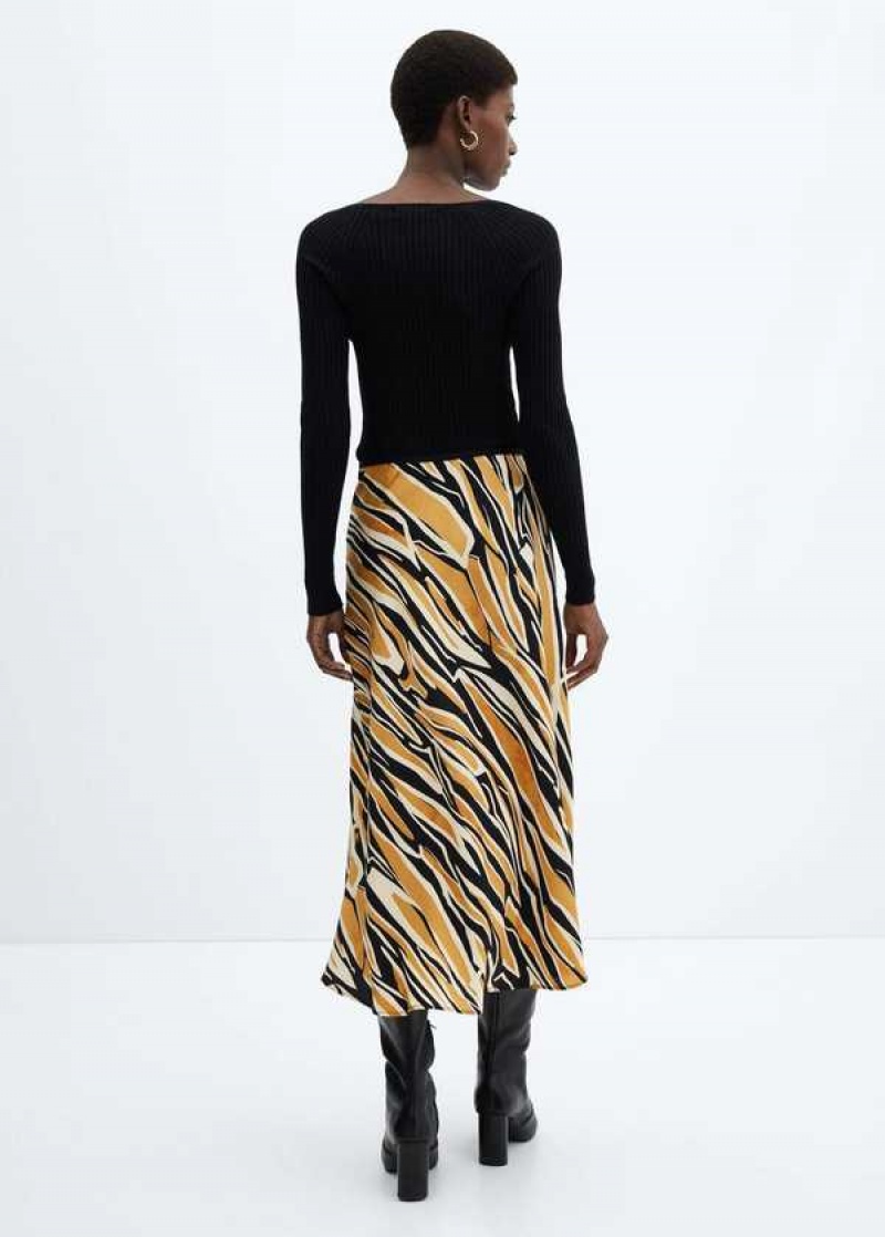 Mango Printed Satin Skirt | MNG-24160