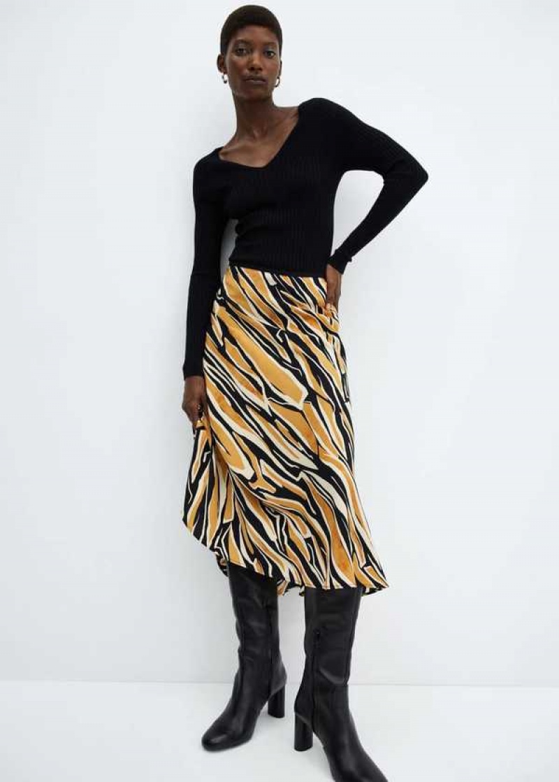 Mango Printed Satin Skirt | MNG-24160