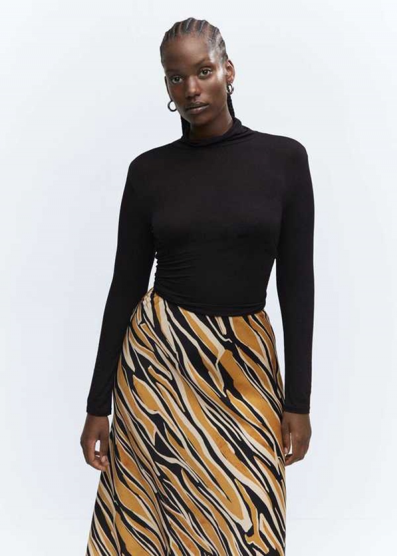 Mango Printed Satin Skirt | MNG-24160