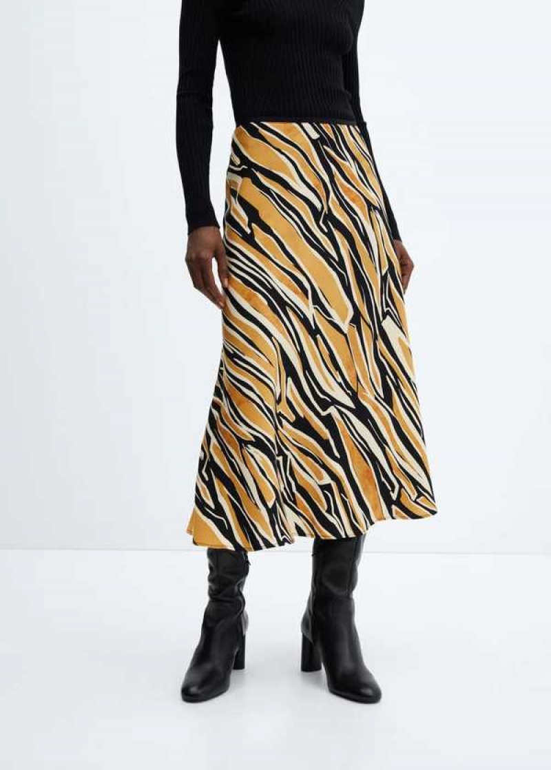 Mango Printed Satin Skirt | MNG-24160