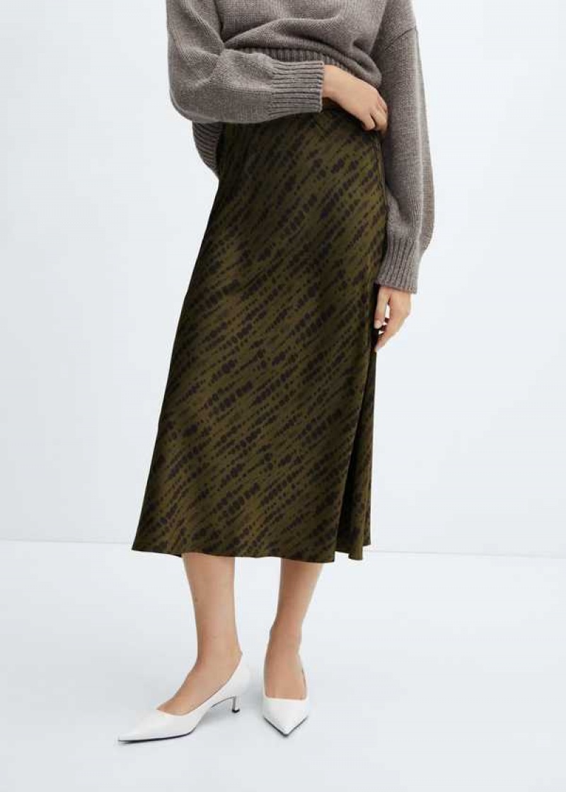 Mango Printed Satin Skirt | MNG-24247