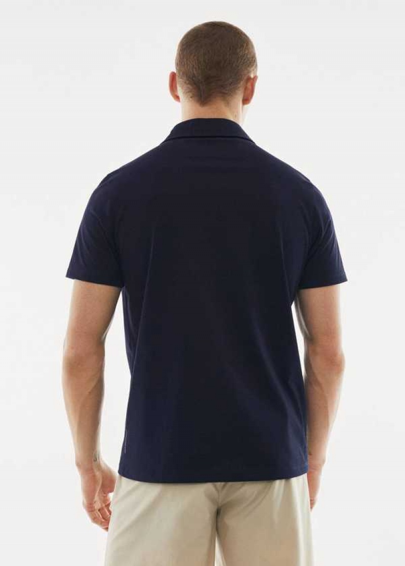 Mango Prodyšný Bavlněné Polo Shirt With Na Zip | MNG-21523