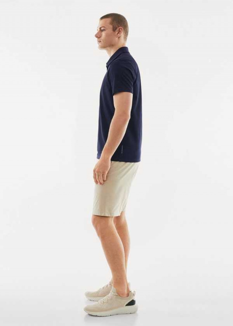 Mango Prodyšný Bavlněné Polo Shirt With Na Zip | MNG-21523