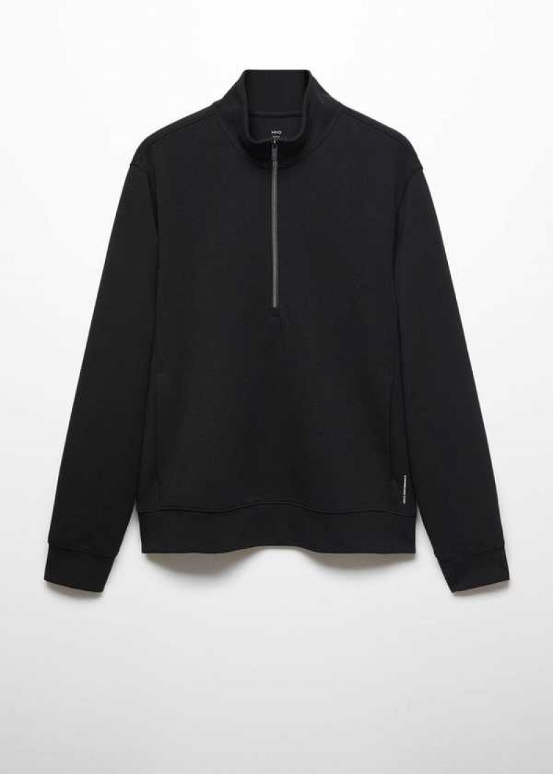 Mango Prodyšný Zip-neck Sweatshirt | MNG-21804