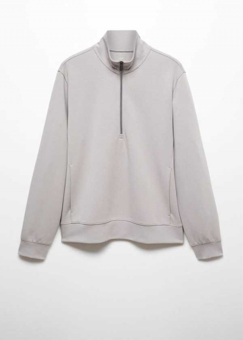 Mango Prodyšný Zip-neck Sweatshirt | MNG-21803