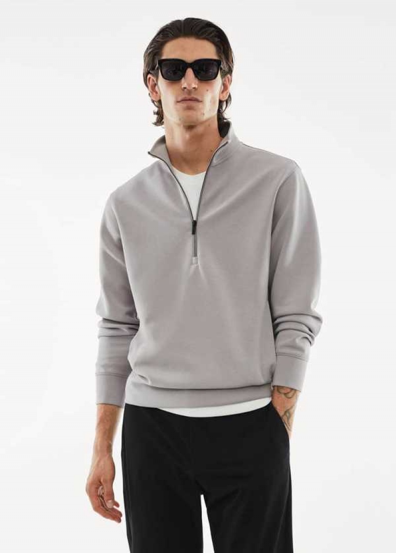 Mango Prodyšný Zip-neck Sweatshirt | MNG-21803