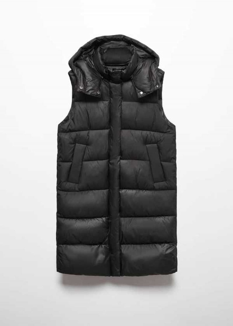 Mango Prošívaný Vest With Hood | MNG-26339