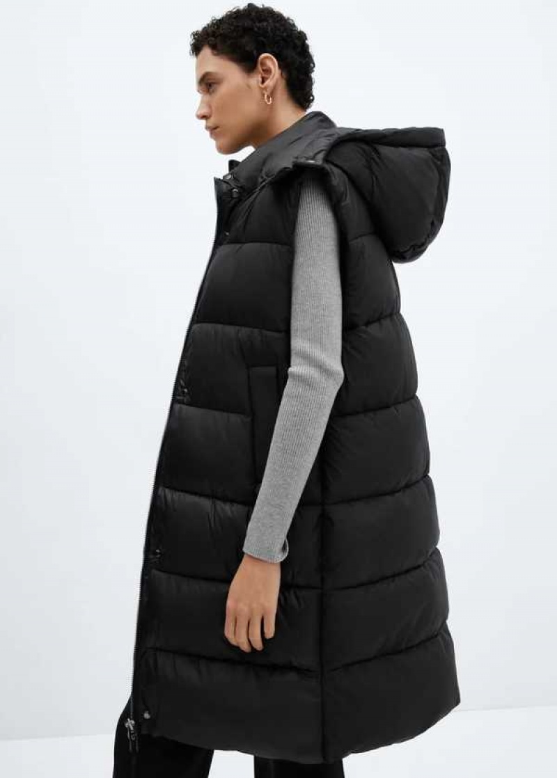 Mango Prošívaný Vest With Hood | MNG-26339