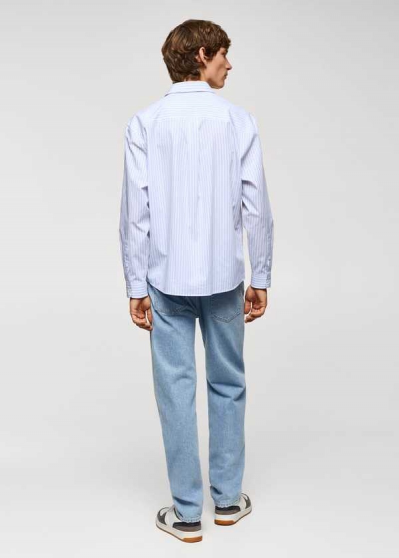 Mango Pruhovaný Bavlněné Oversized Shirt | MNG-22099