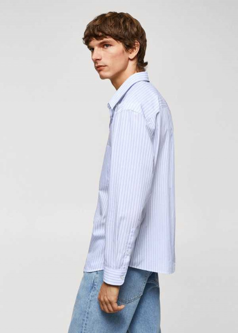 Mango Pruhovaný Bavlněné Oversized Shirt | MNG-22099