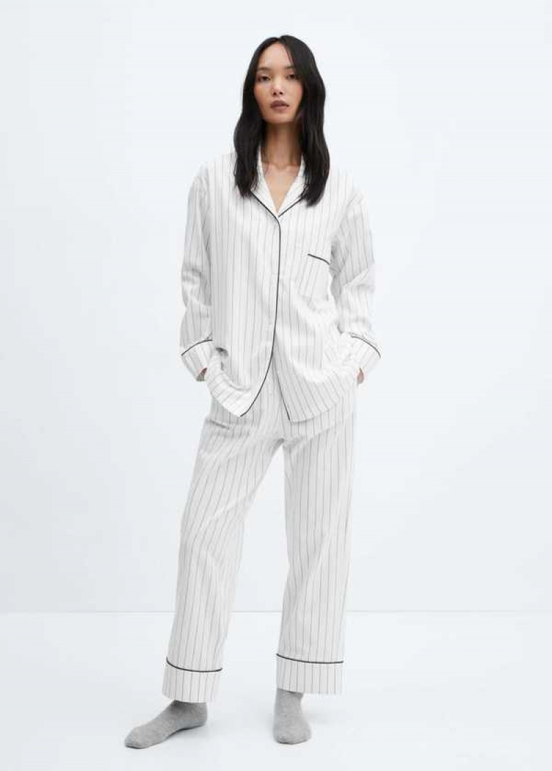 Mango Pruhovaný Bavlněné Pajama Pants | MNG-23672