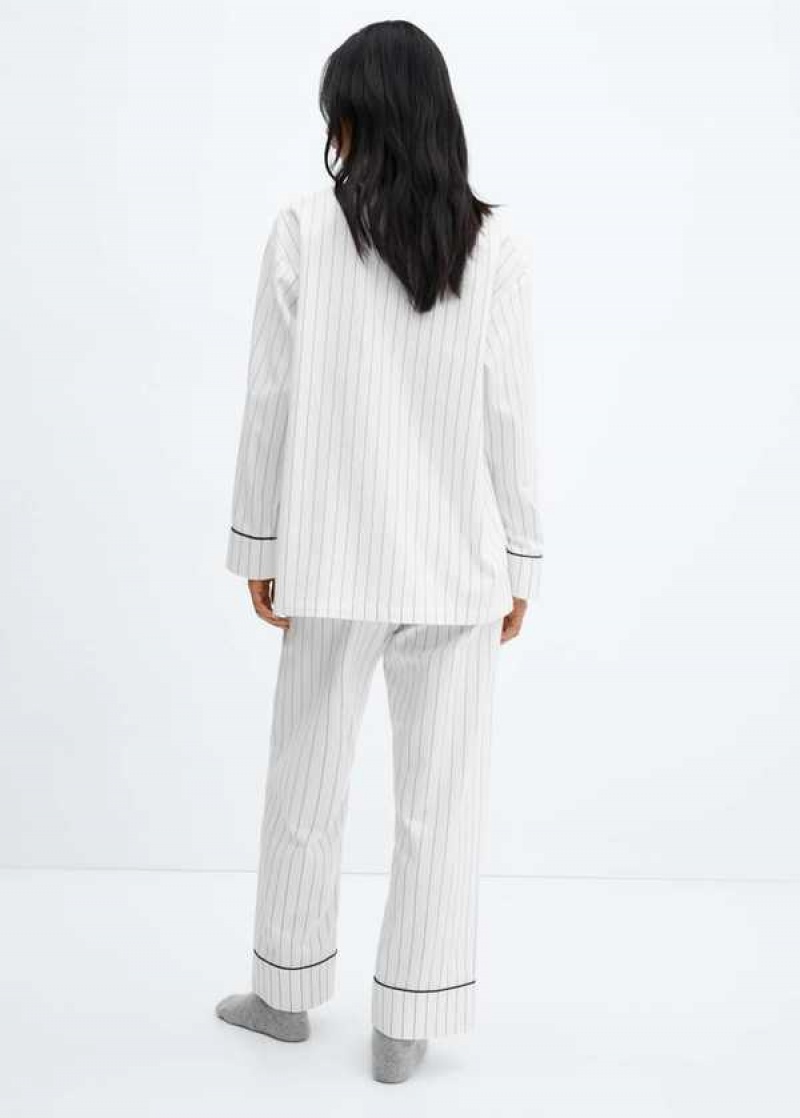 Mango Pruhovaný Bavlněné Pajama Shirt | MNG-23654