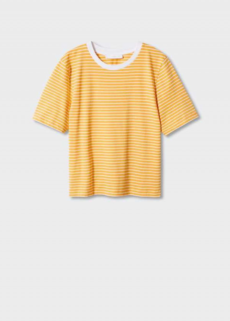 Mango Pruhovaný Bavlněné T-shirt | MNG-25040