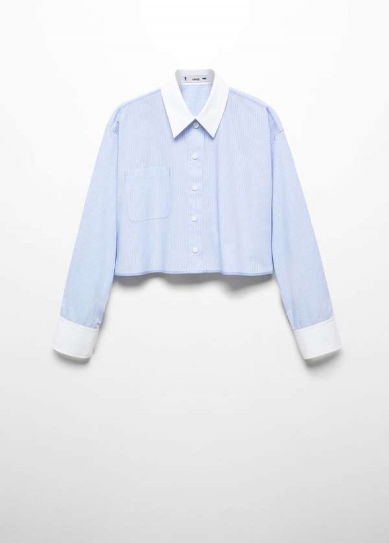 Mango Pruhovaný Cropped Shirt | MNG-25274