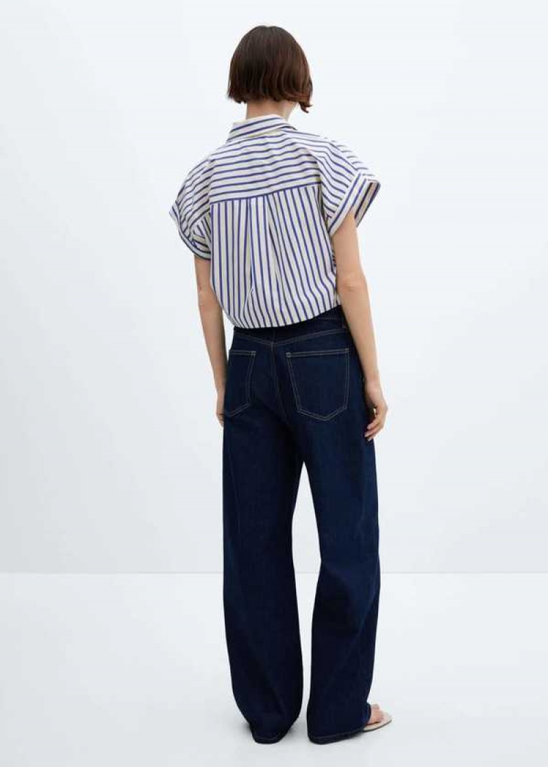 Mango Pruhovaný Cropped Shirt | MNG-25387