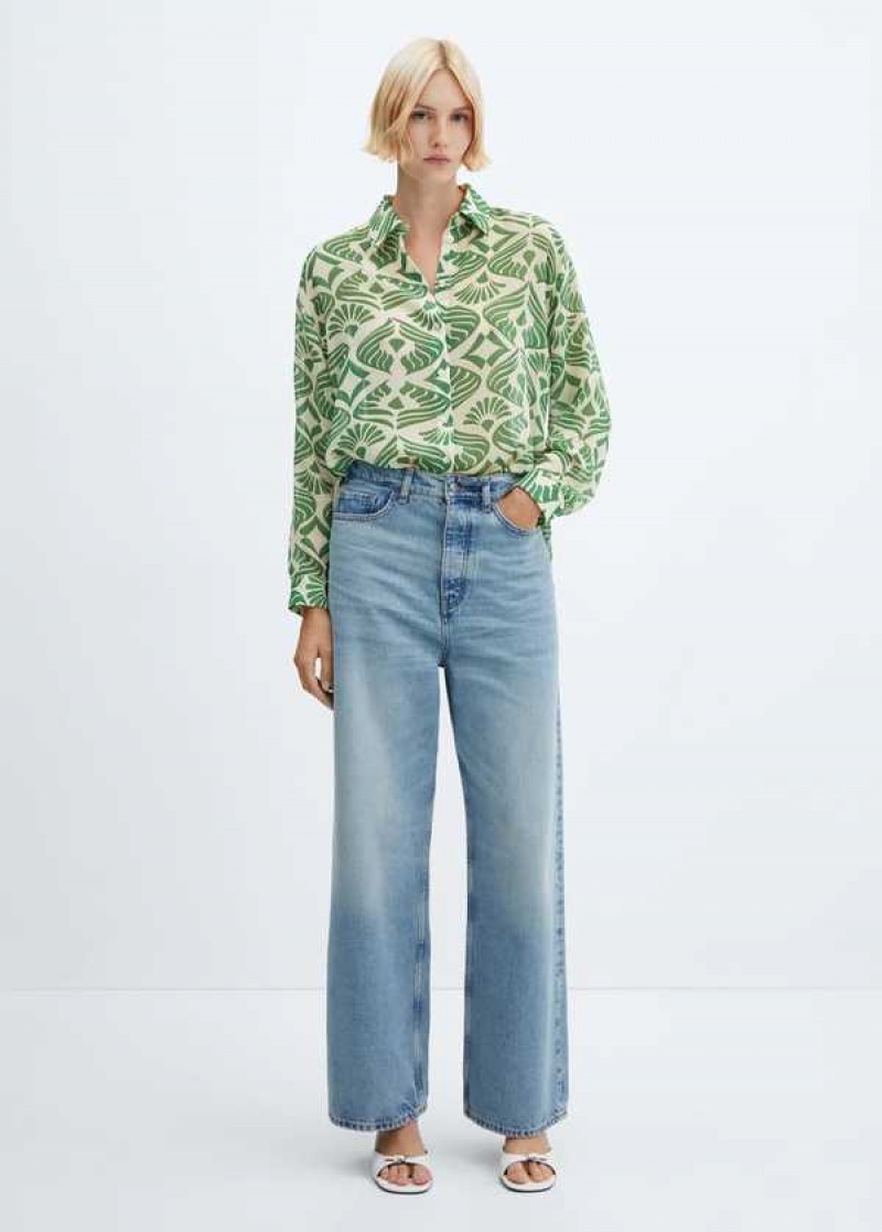 Mango Pruhovaný Cropped Shirt | MNG-25403