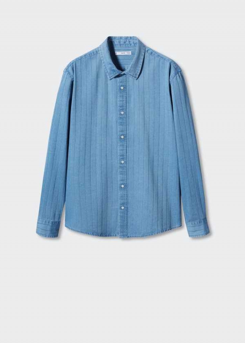 Mango Pruhovaný Denim Shirt | MNG-22165