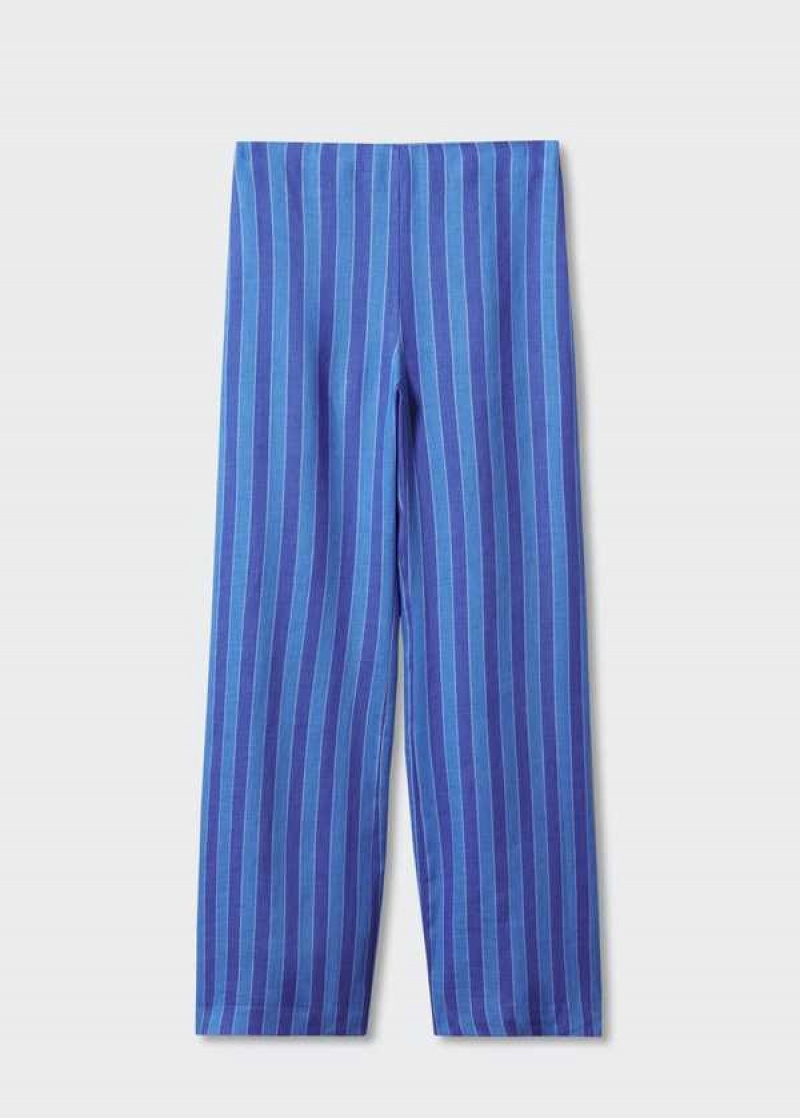 Mango Pruhovaný Linen-blend Pants | MNG-24350