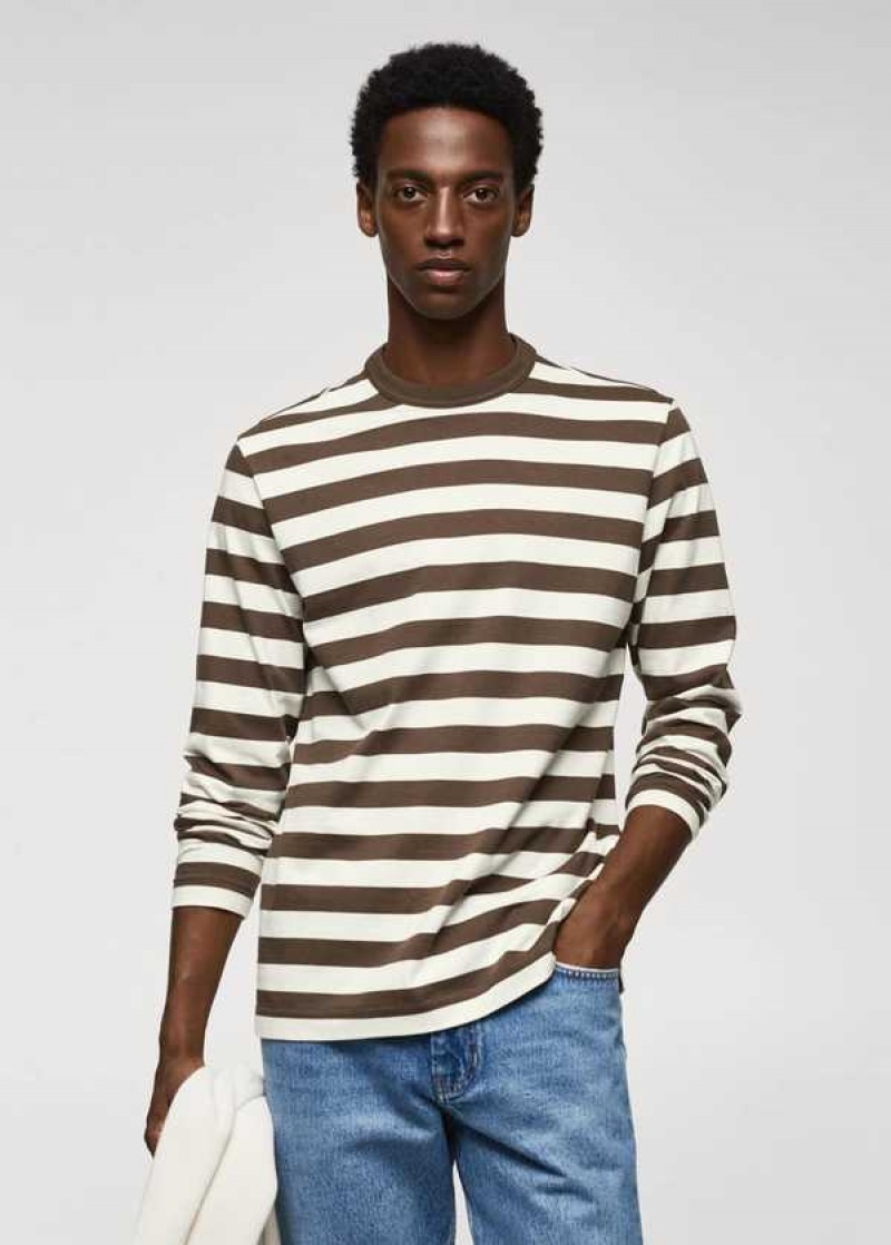 Mango Pruhovaný Long Sleeves T-shirt | MNG-21573