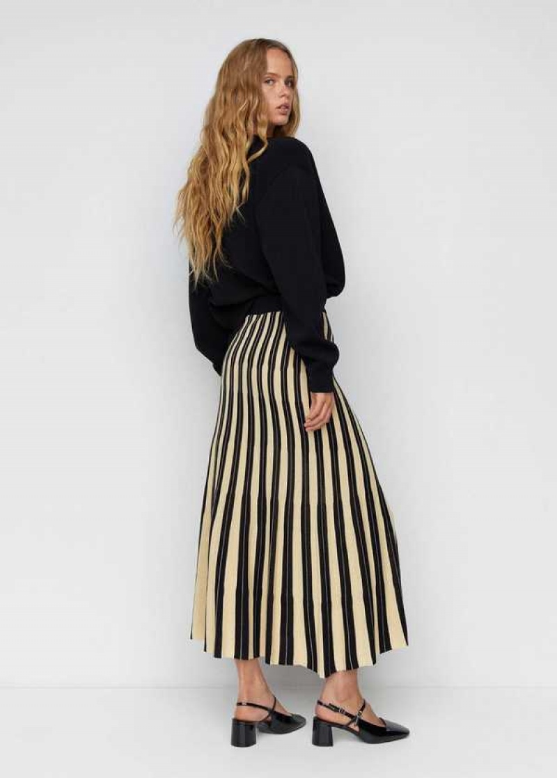 Mango Pruhovaný Pletené Skirt | MNG-24139