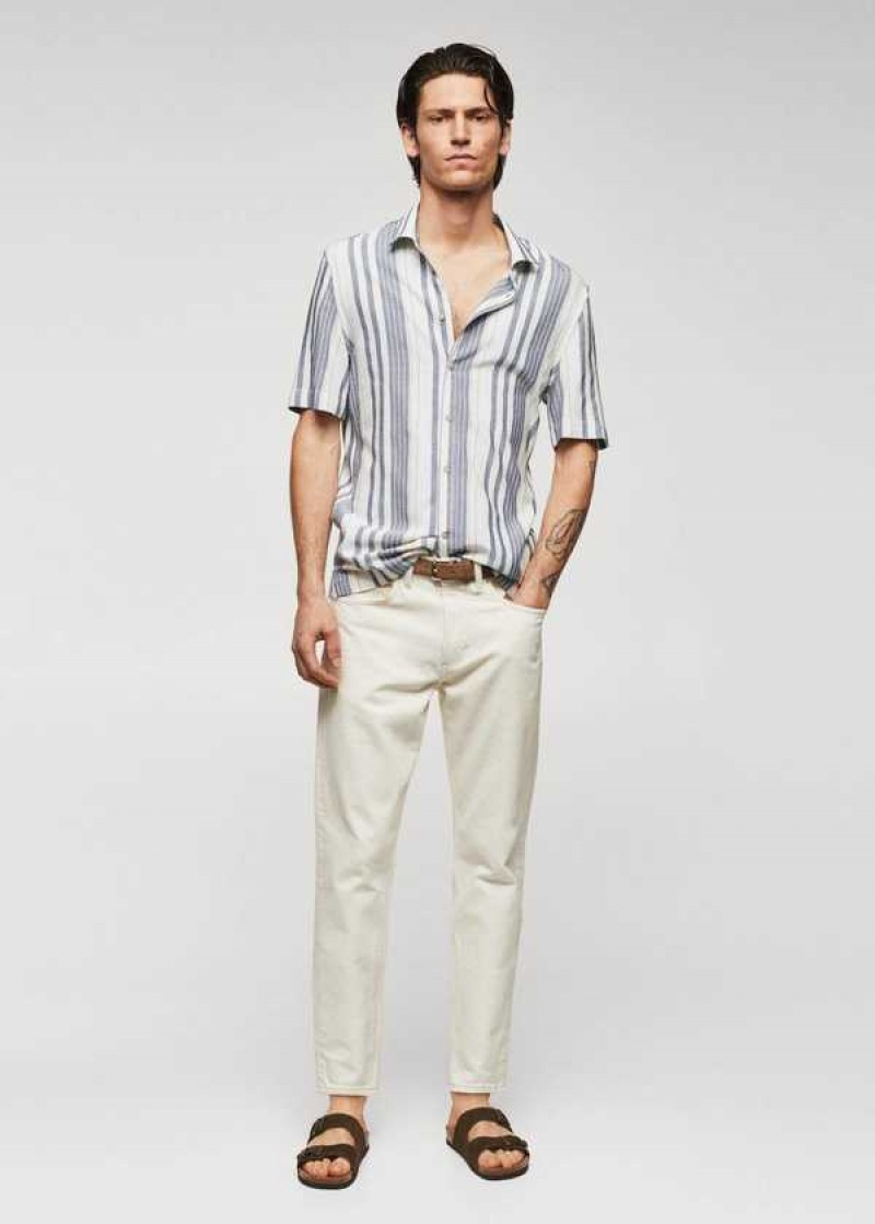 Mango Pruhovaný Slim-fit Shirt | MNG-22071