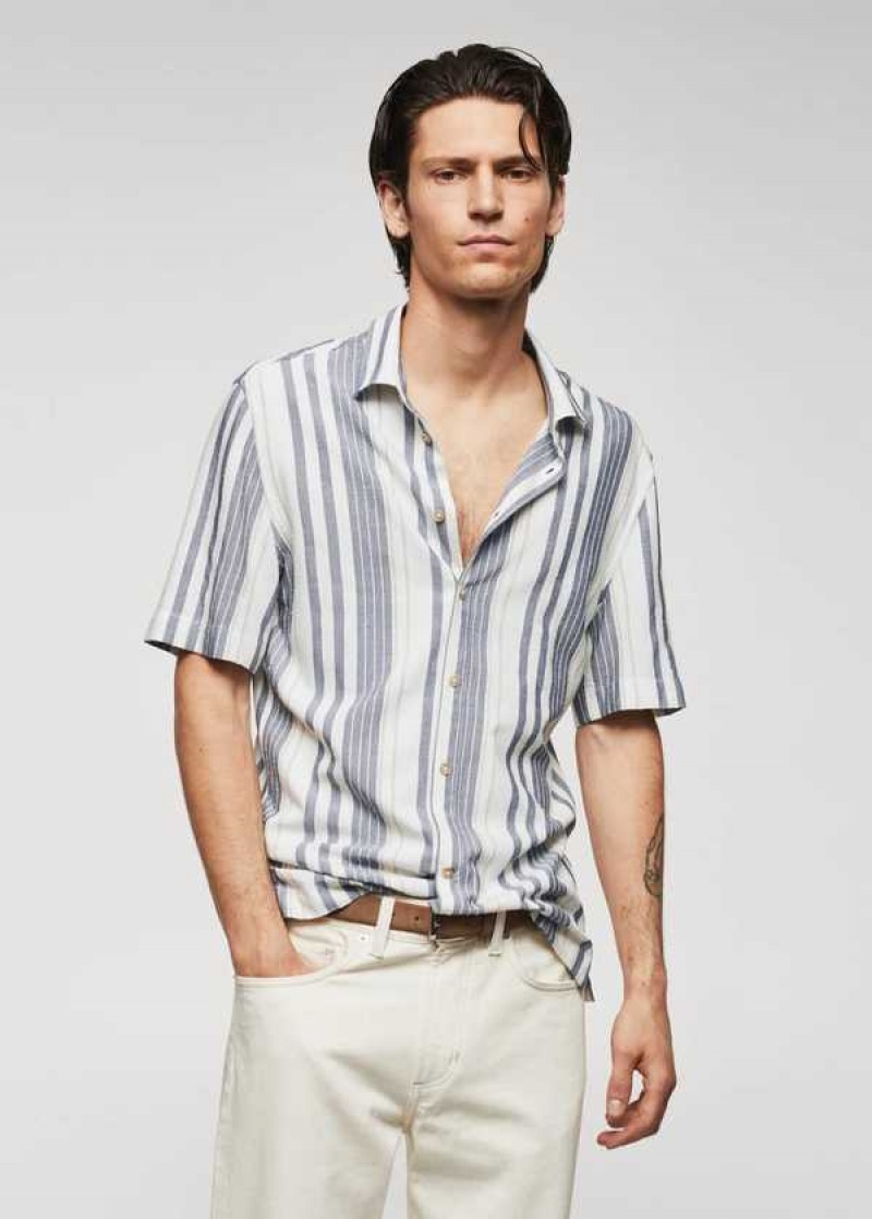 Mango Pruhovaný Slim-fit Shirt | MNG-22071