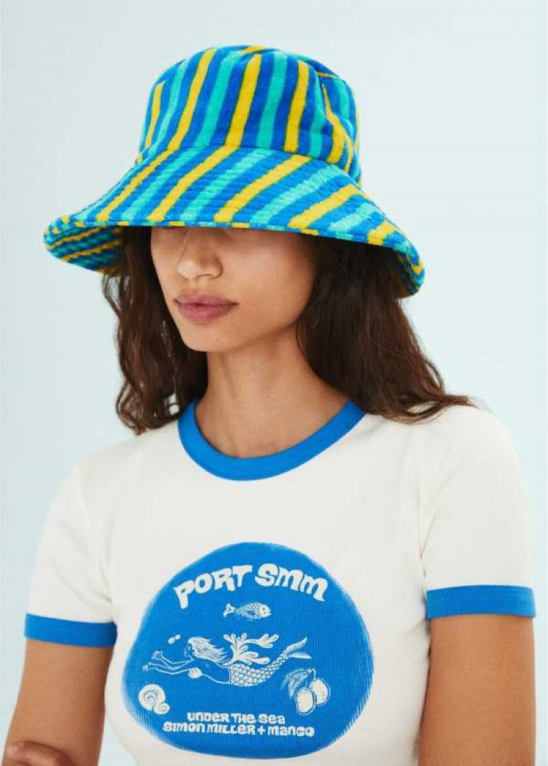 Mango Pruhovaný Terry Cloth Bucket Hat | MNG-22675