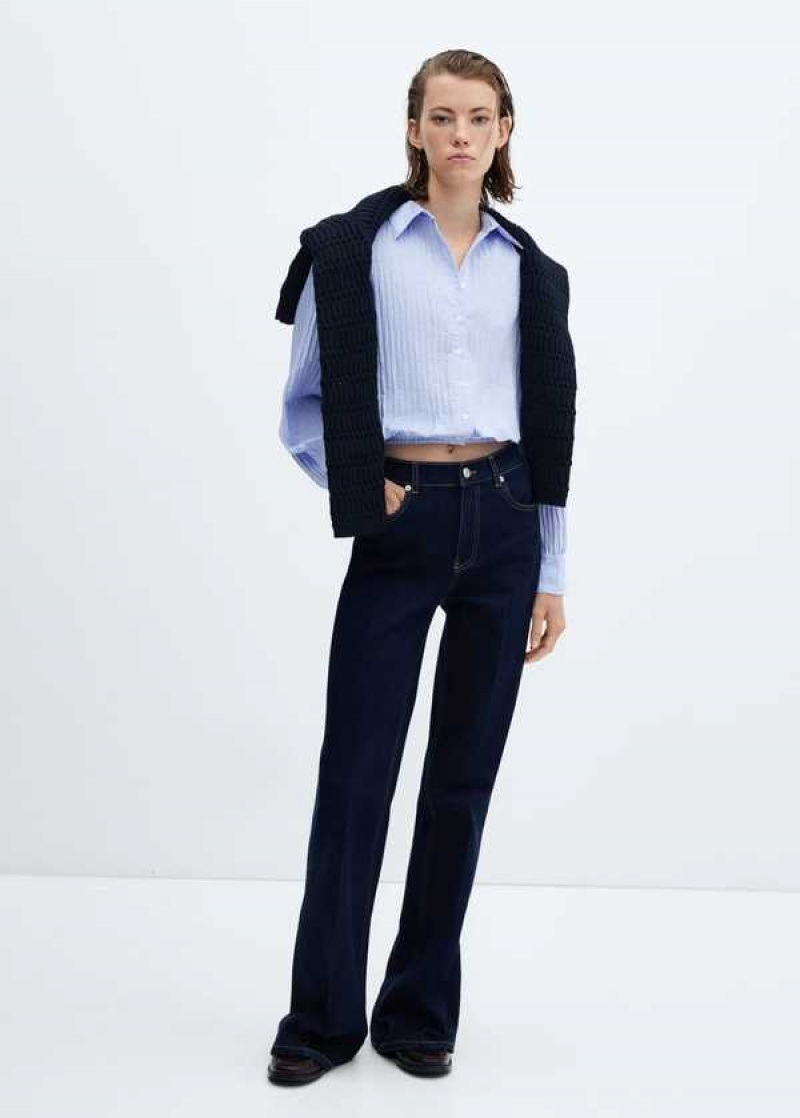 Mango Pruhovaný Textured Shirt | MNG-25289