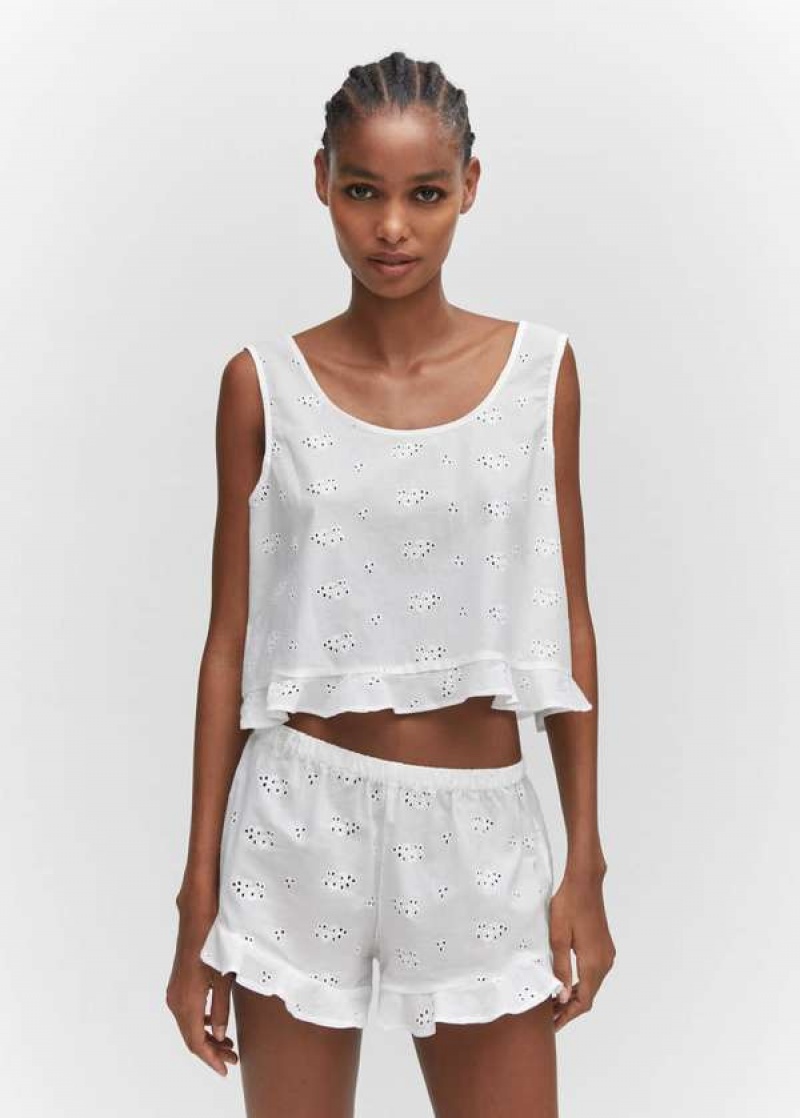 Mango Pyjama Top With Openwork Details | MNG-23698