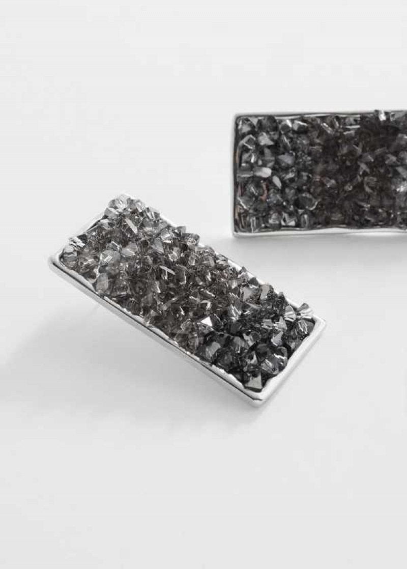 Mango Rectangular Crystal Earrings | MNG-22830