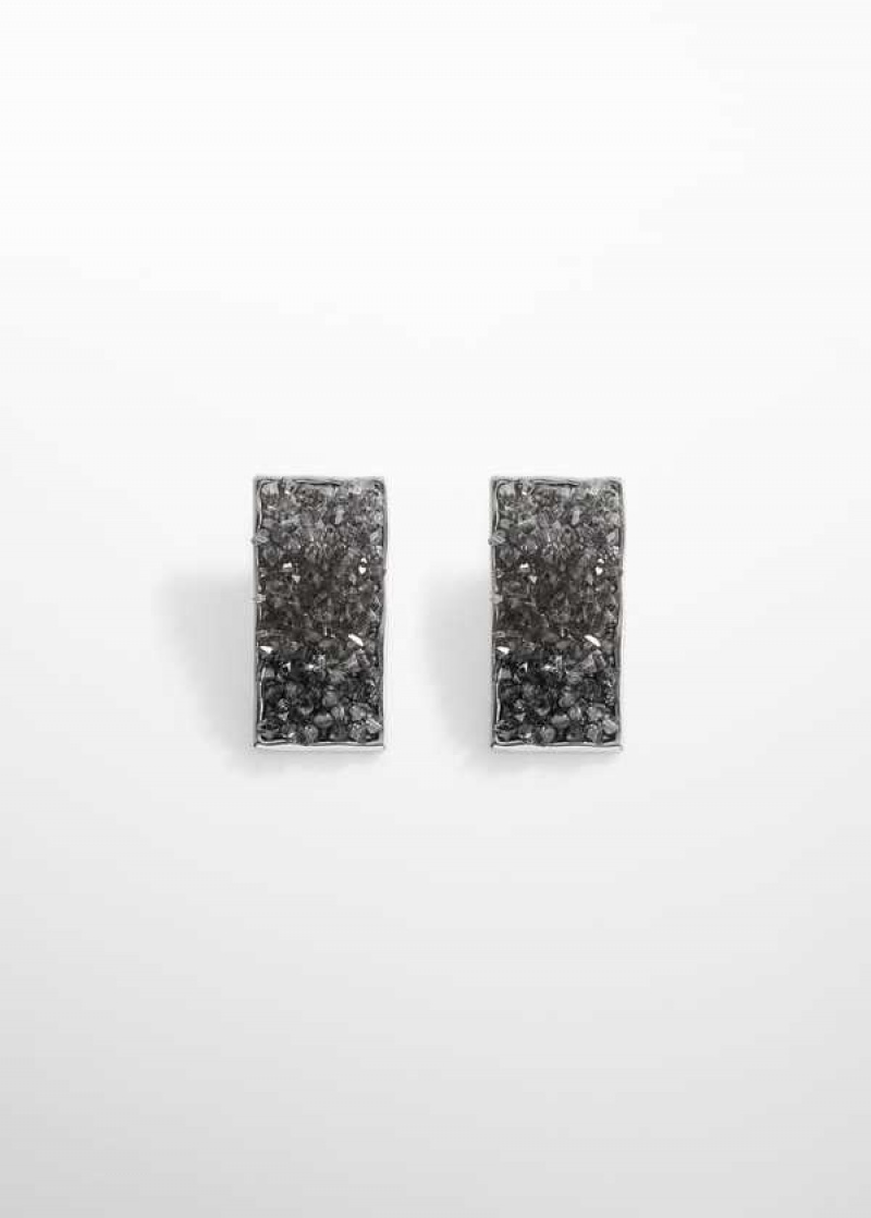 Mango Rectangular Crystal Earrings | MNG-22830