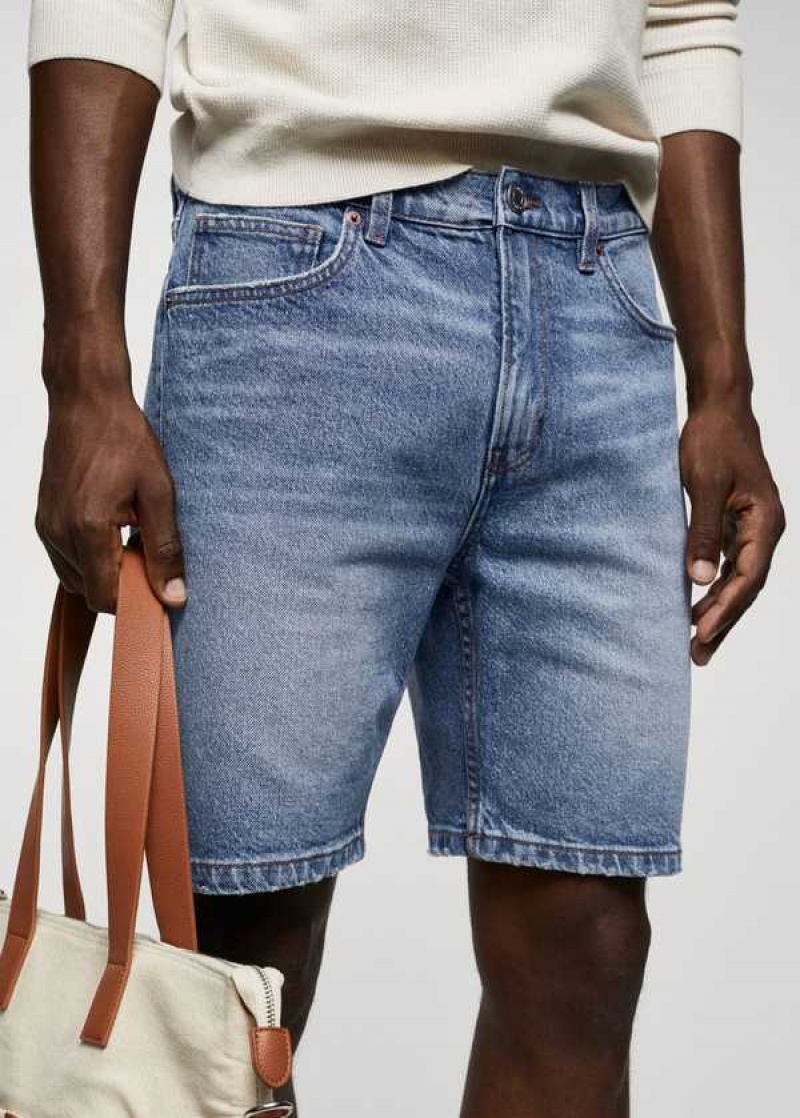 Mango Regular-fit Denim Bermuda Shorts | MNG-22427