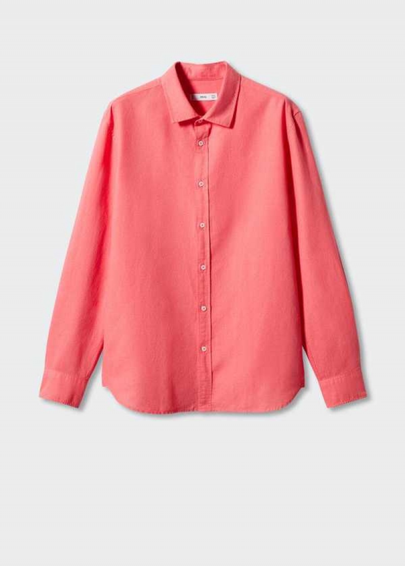 Mango Regular-fit Linen Bavlněné Shirt | MNG-22034