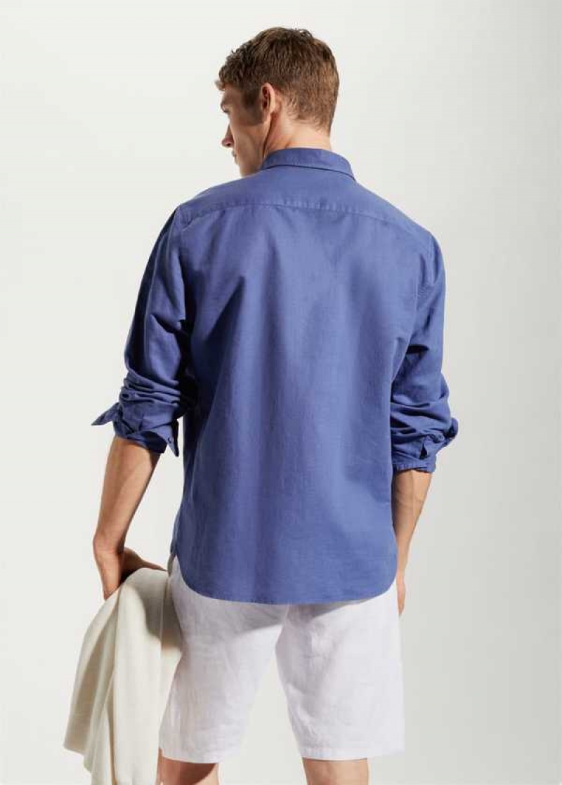 Mango Regular-fit Linen Bavlněné Shirt | MNG-21958