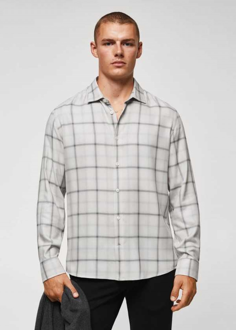 Mango Regular-fit Windowpane Shirt | MNG-22009