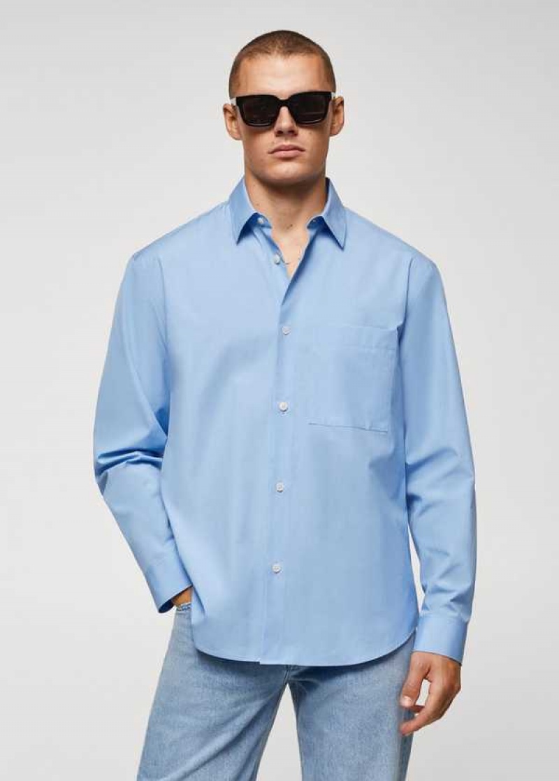 Mango Relaxed-fit Bavlněné Pocket Shirt | MNG-22120