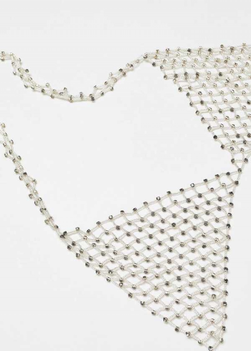 Mango Rhinestone Crystal Body Necklace | MNG-24922