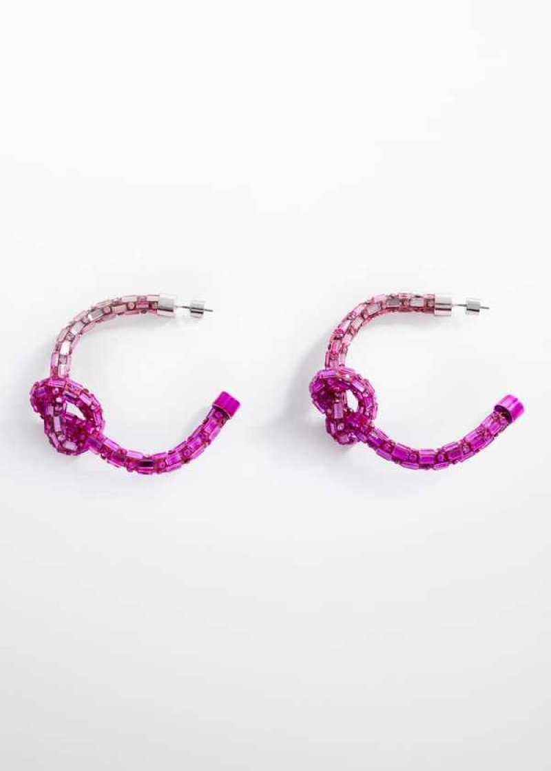 Mango Rhinestone Hoop Earrings | MNG-22788