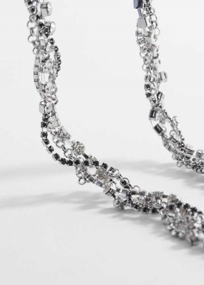 Mango Rhinestone Intertwined Necklace | MNG-22810